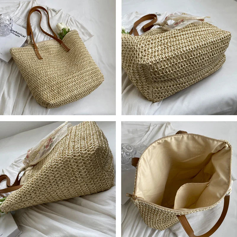 Bolso tipo tote con estilo rústico