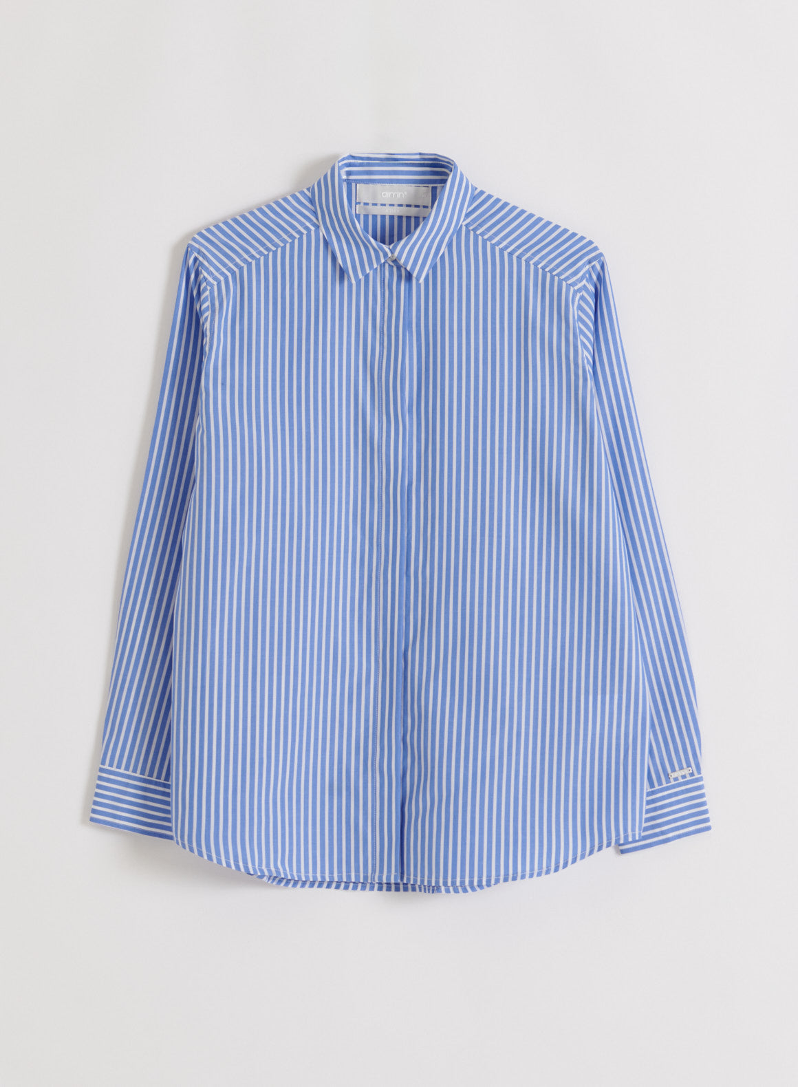 Camisa de popelina a rayas azules