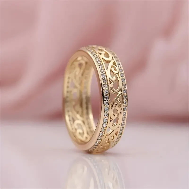 Oro | Anillo de oro hueco brillante