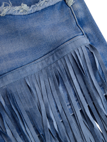 Culottes vaqueros de mezclilla azul claro