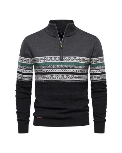 Jersey  de algodón con cremallera y estampado