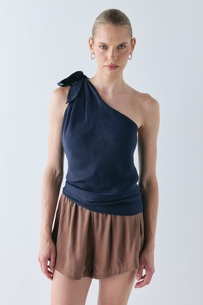 Top Celeste Azul Marino