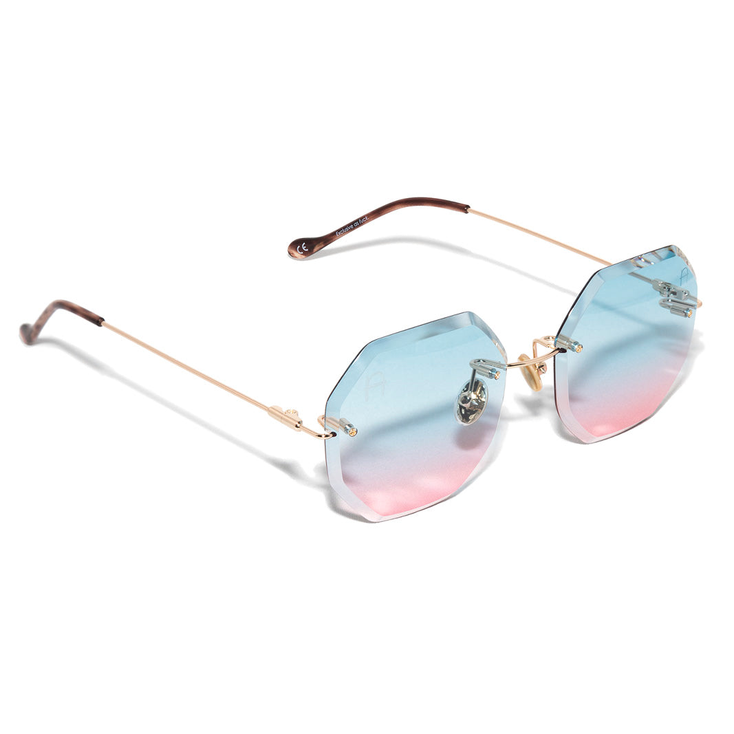 Gafas Rosas Azulado Diamante