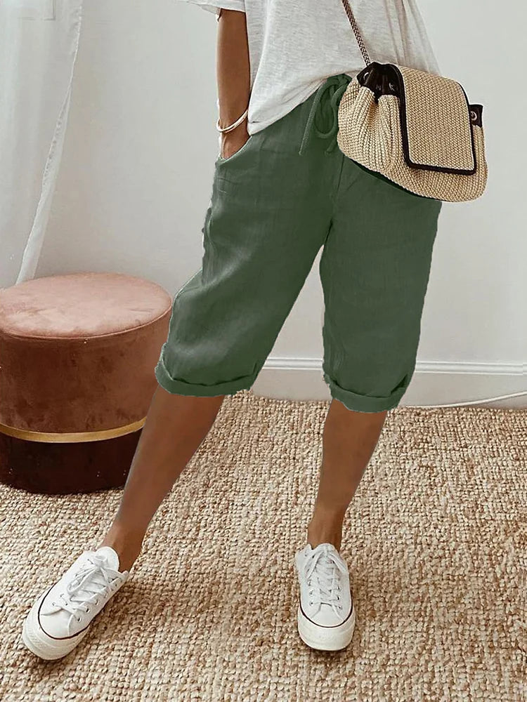 Laluna | Shorts de algodón y lino