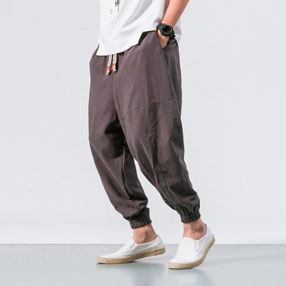 Shao - Pantalones harem cómodos de algodón