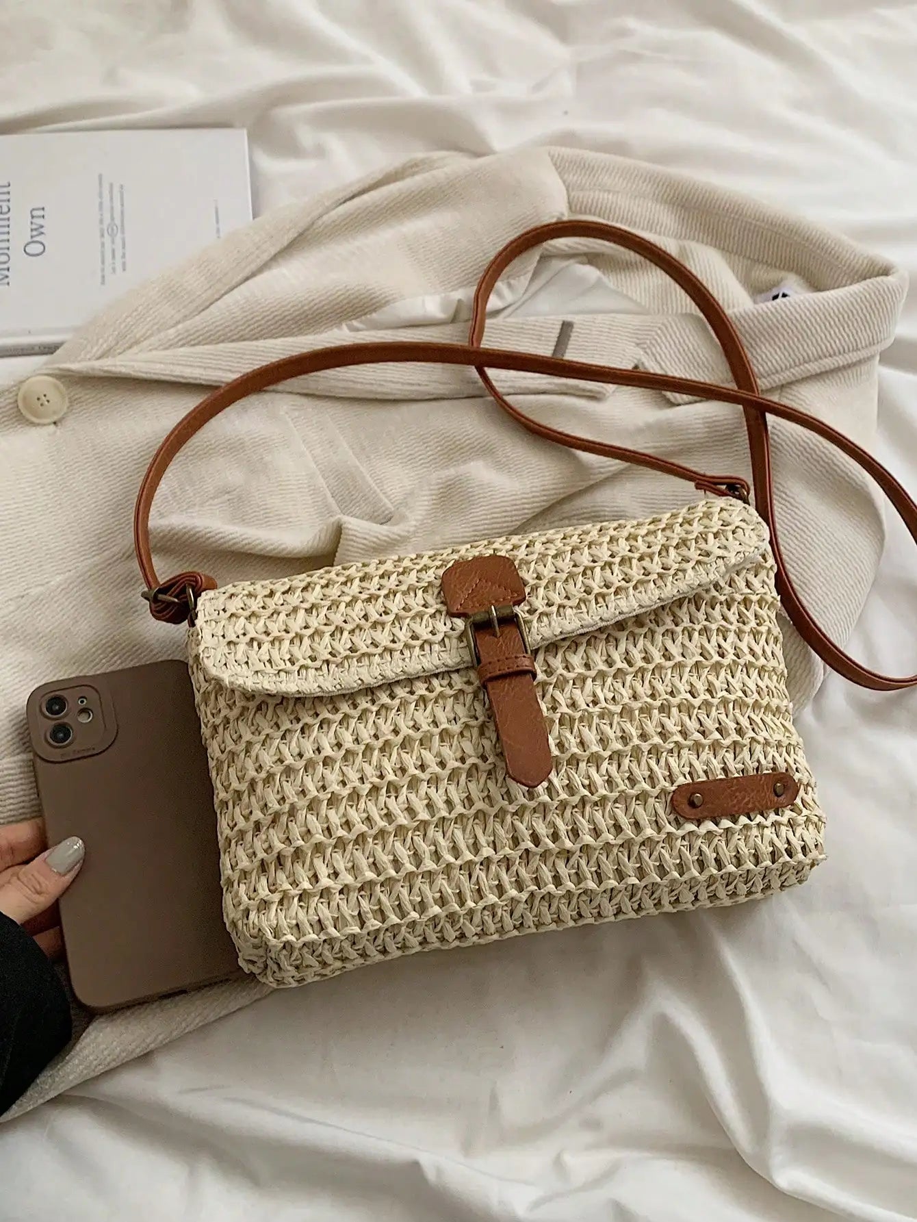 Bolso bandolera de paja