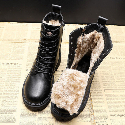 Delphine | Botas de invierno de cuero negro