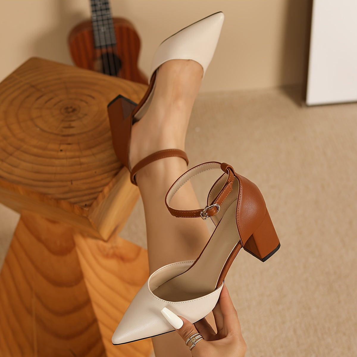 Marielle | Tacones con tiras bicolores