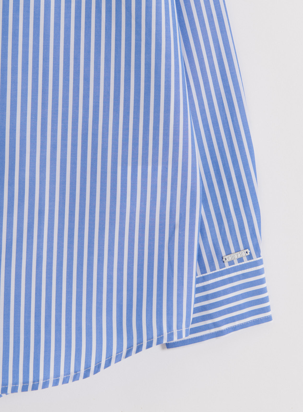 Camisa de popelina a rayas azules