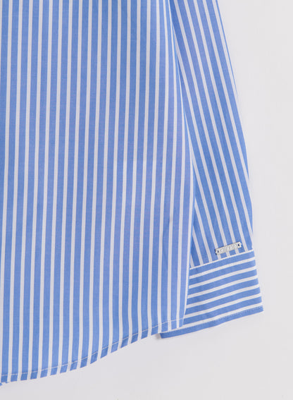 Camisa de popelina a rayas azules