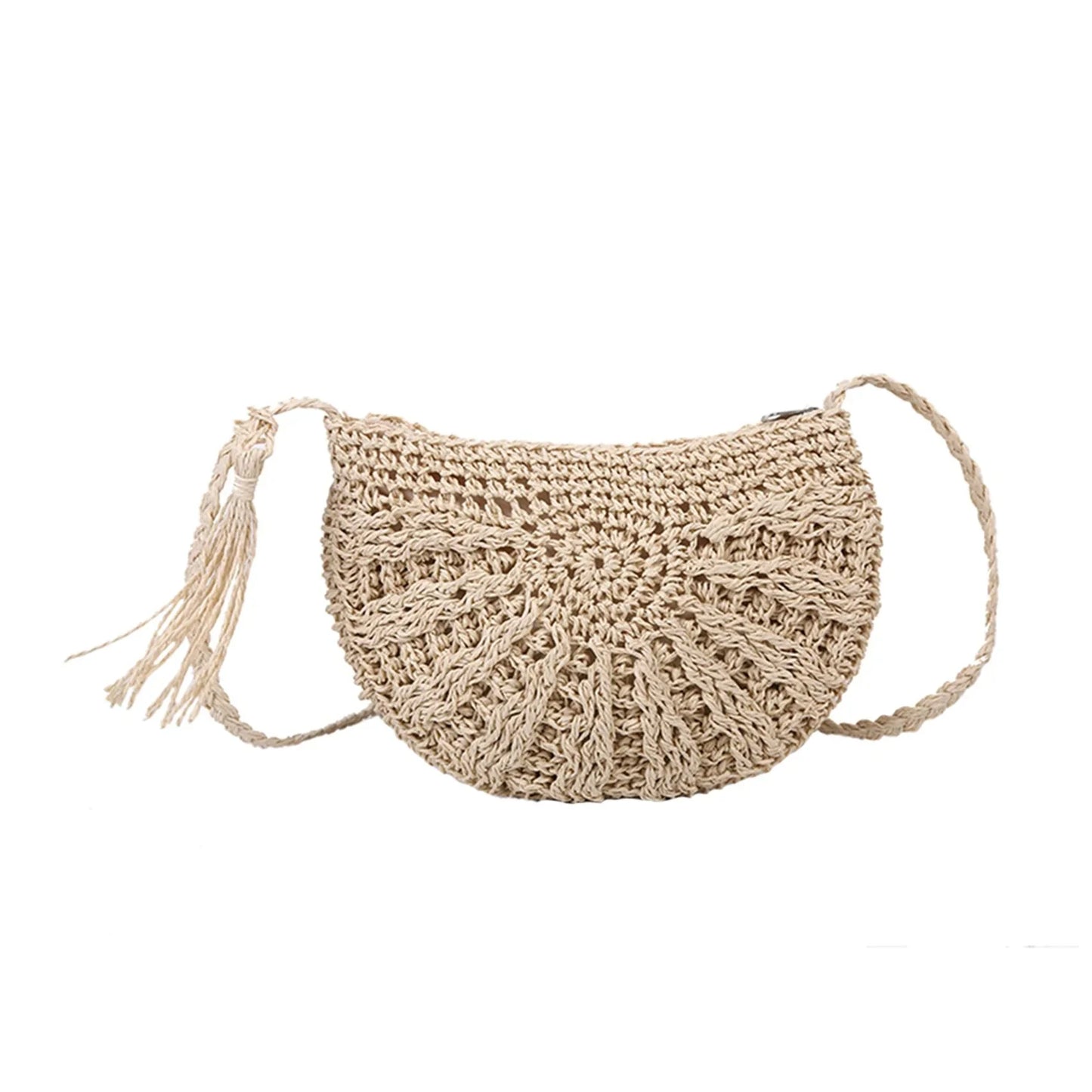 Bolso bandolera con diseño de paja