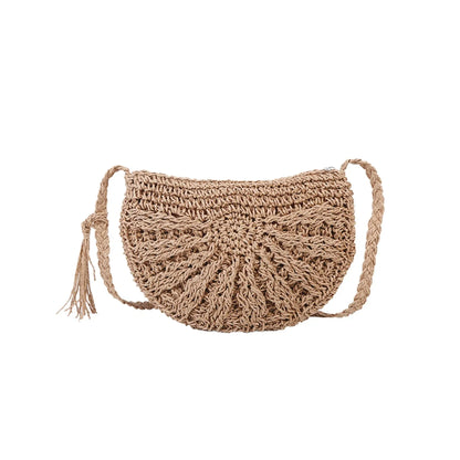 Bolso bandolera con diseño de paja