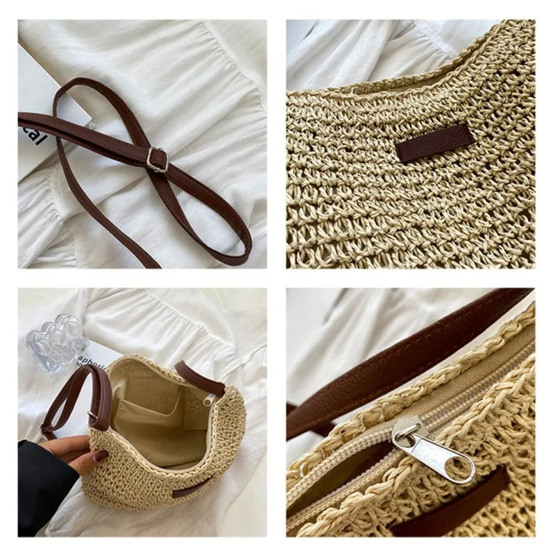 Bolso cruzado de paja