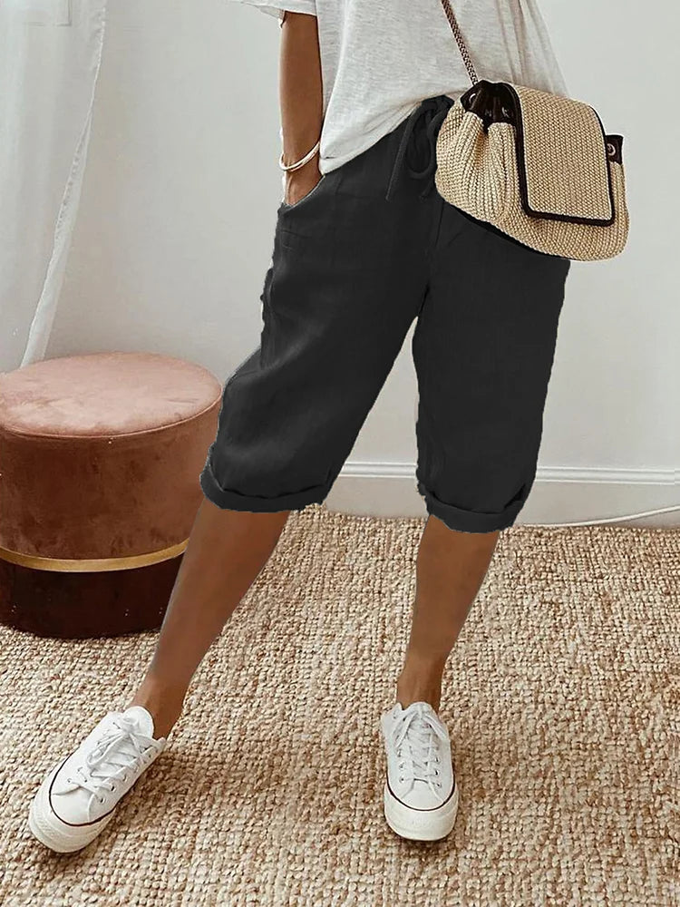 Laluna | Shorts de algodón y lino