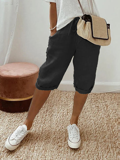Laluna | Shorts de algodón y lino