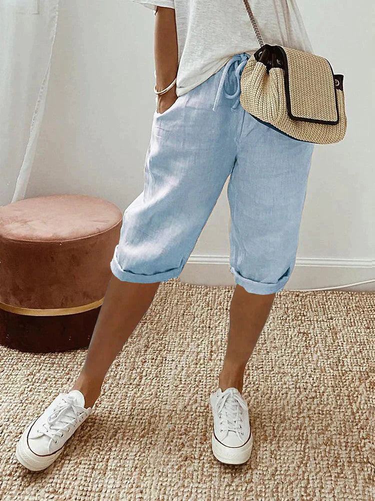 Laluna | Shorts de algodón y lino
