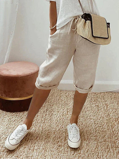 Laluna | Shorts de algodón y lino