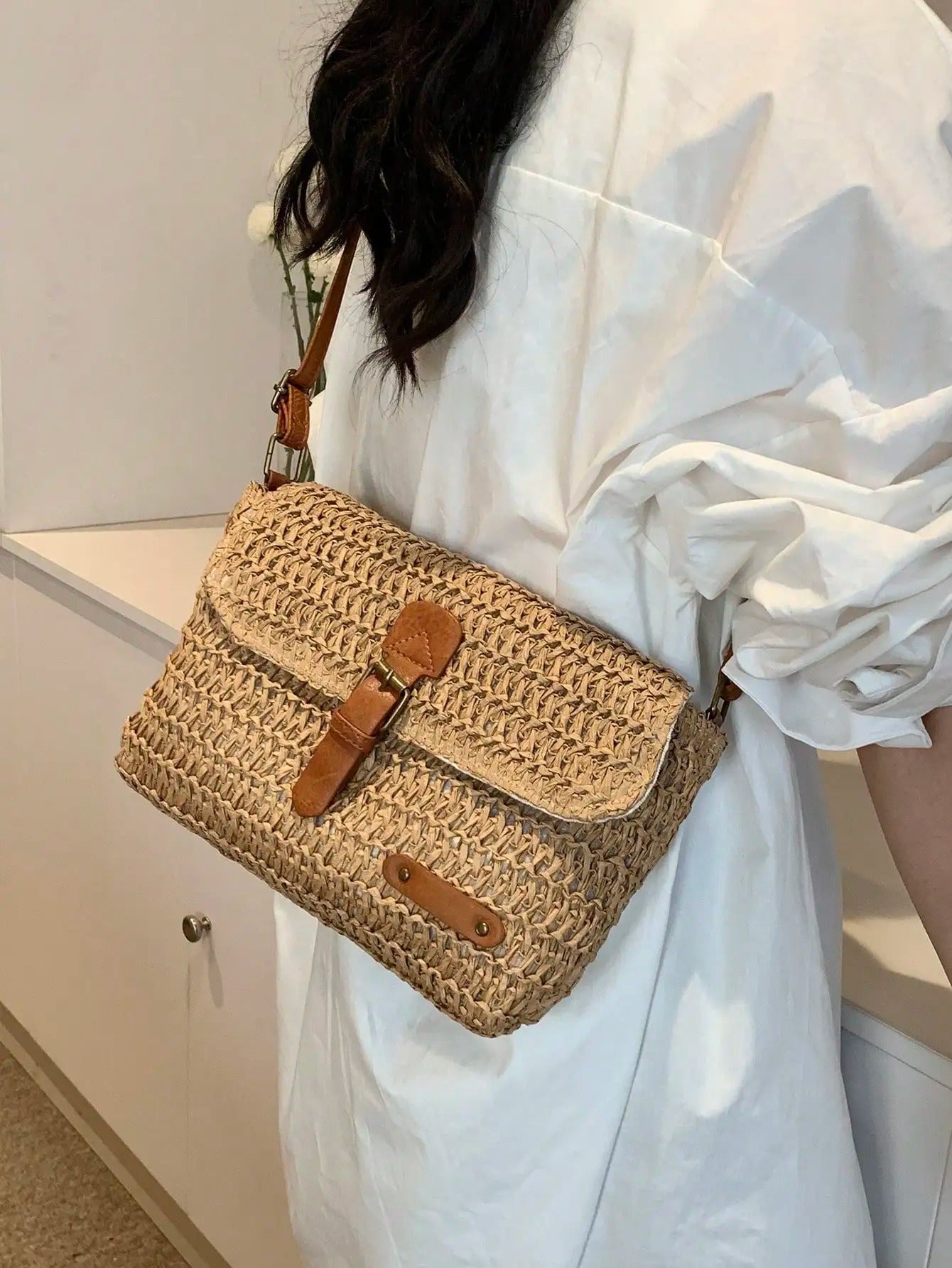 Bolso bandolera de paja