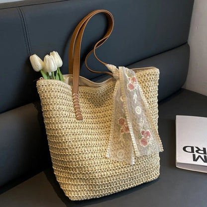 Bolso tipo tote con estilo rústico