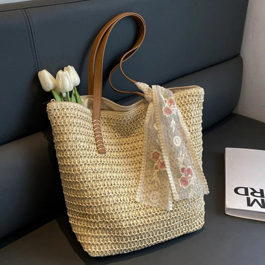 Bolso tipo tote con estilo rústico