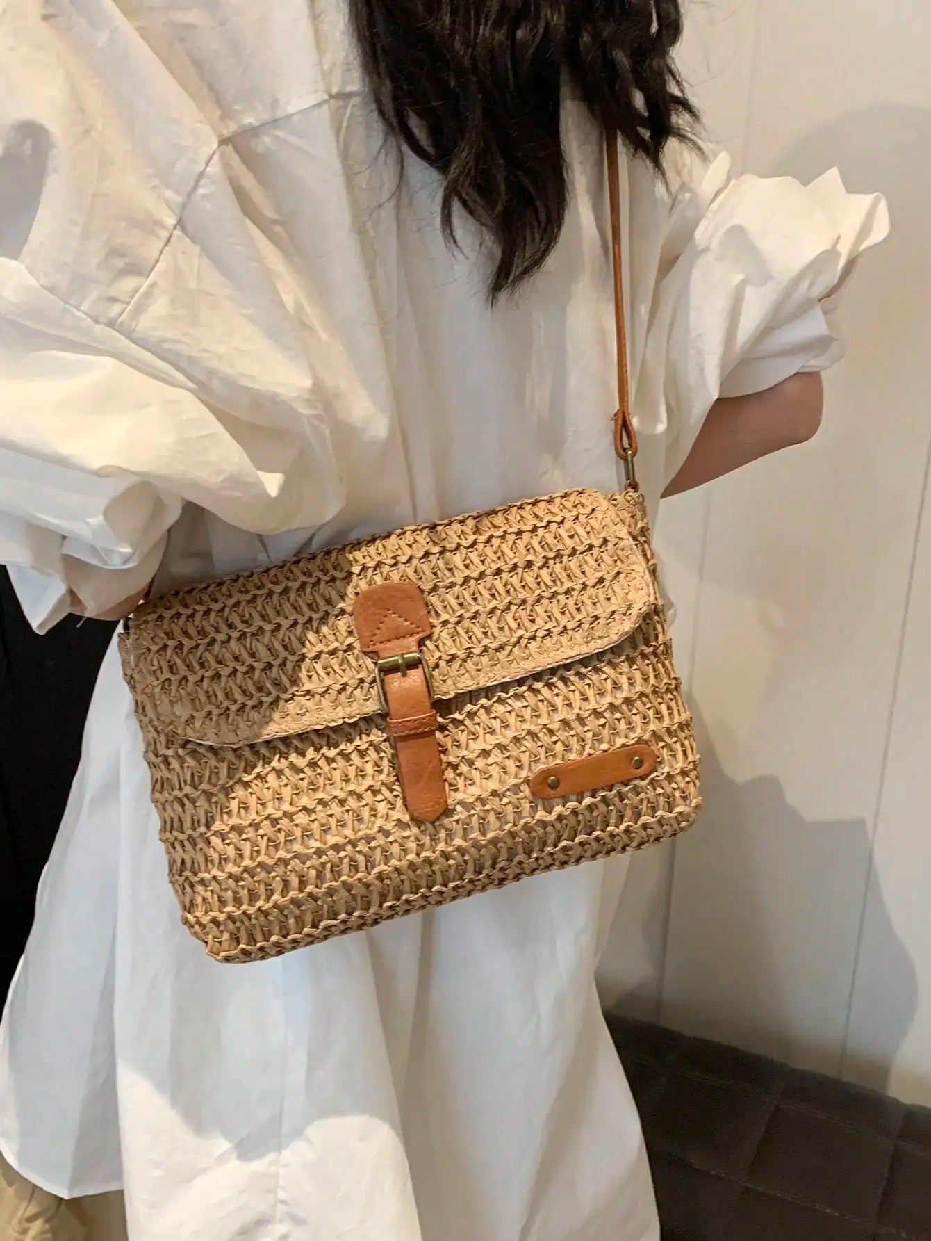 Bolso bandolera de paja