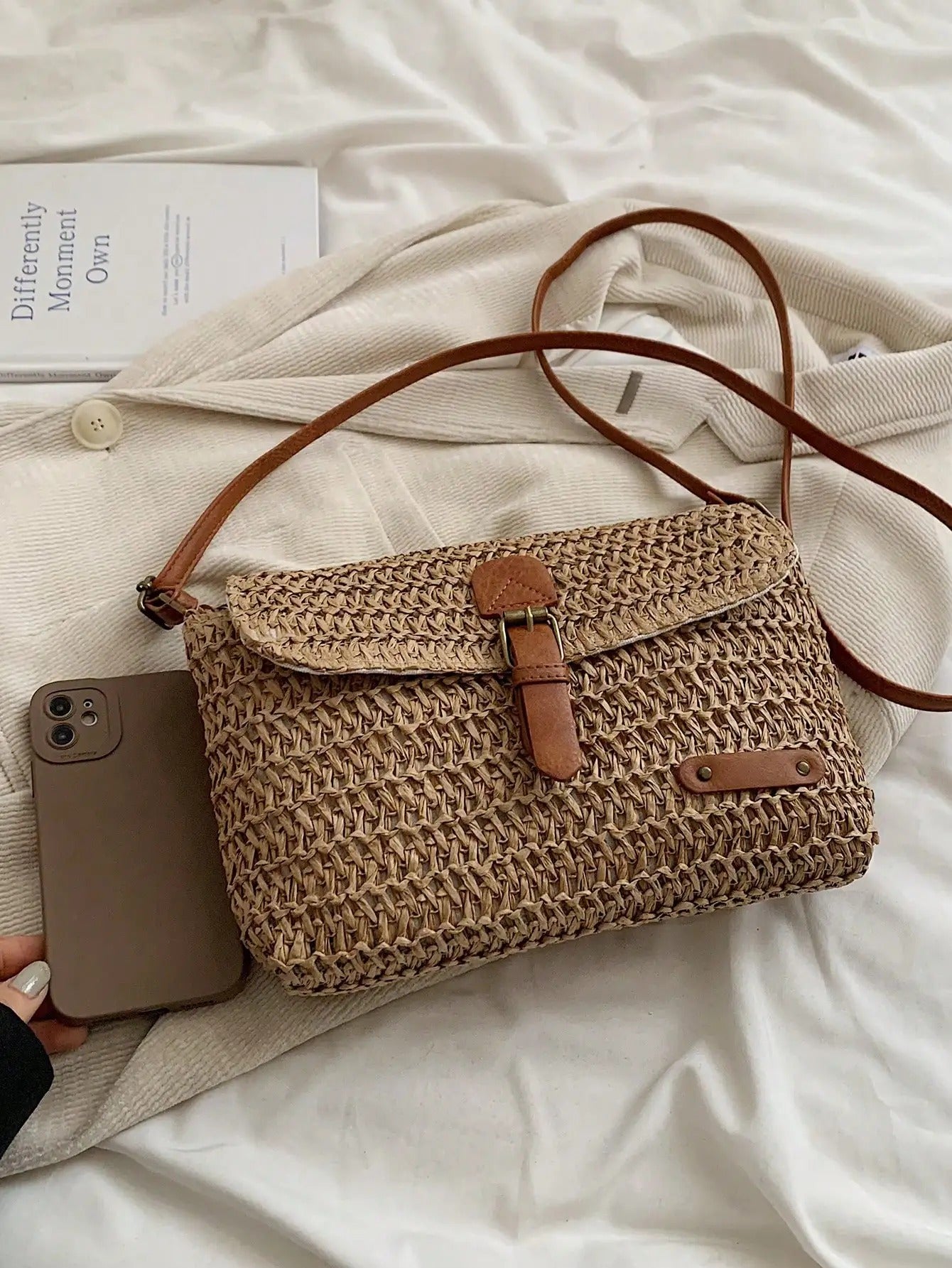 Bolso bandolera de paja