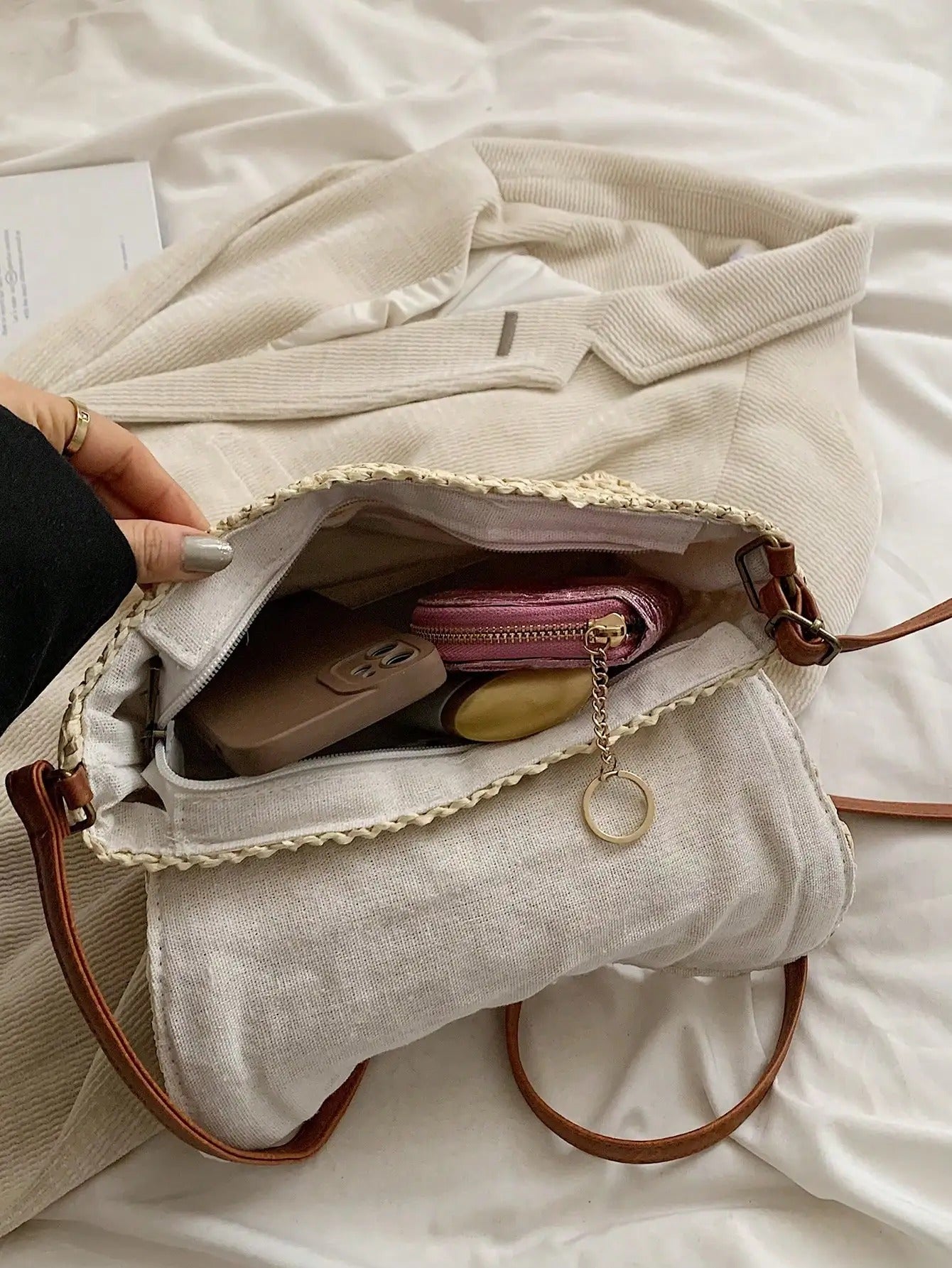 Bolso bandolera de paja