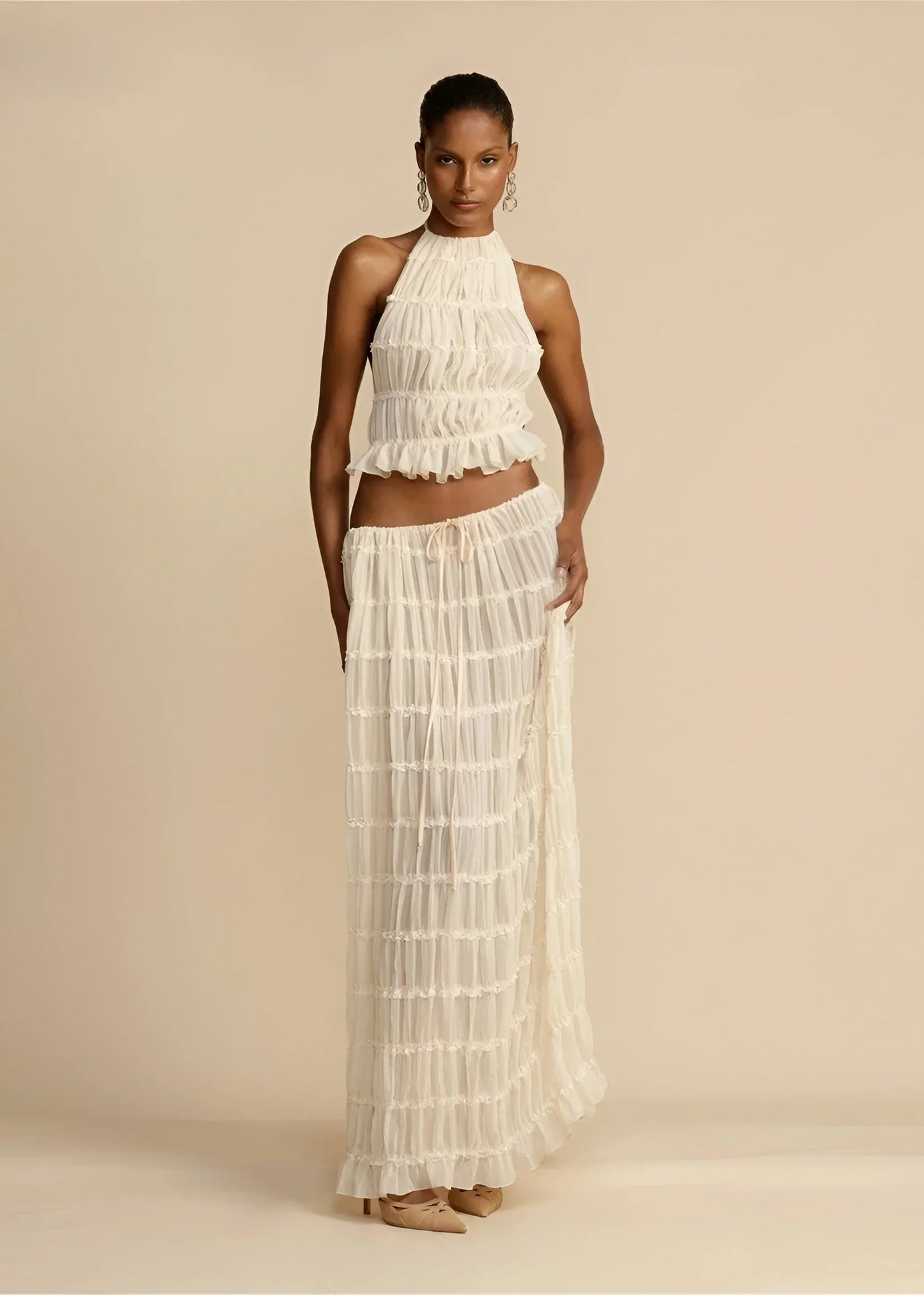 Leire | Conjunto de top con tirantes y falda