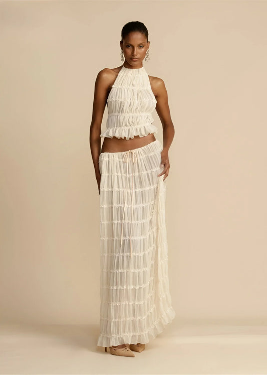 Leire | Conjunto de top con tirantes y falda