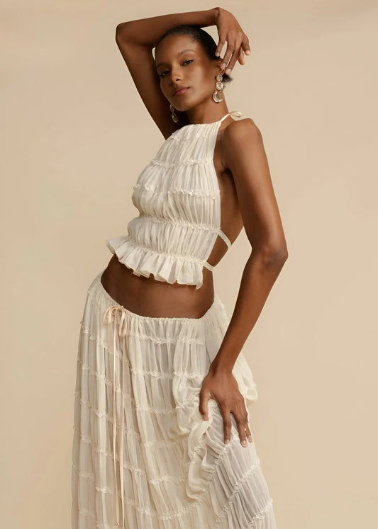 Leire | Conjunto de top con tirantes y falda