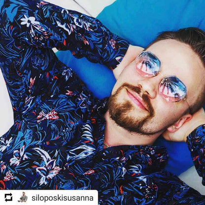 Gafas Rosas Azulado Diamante